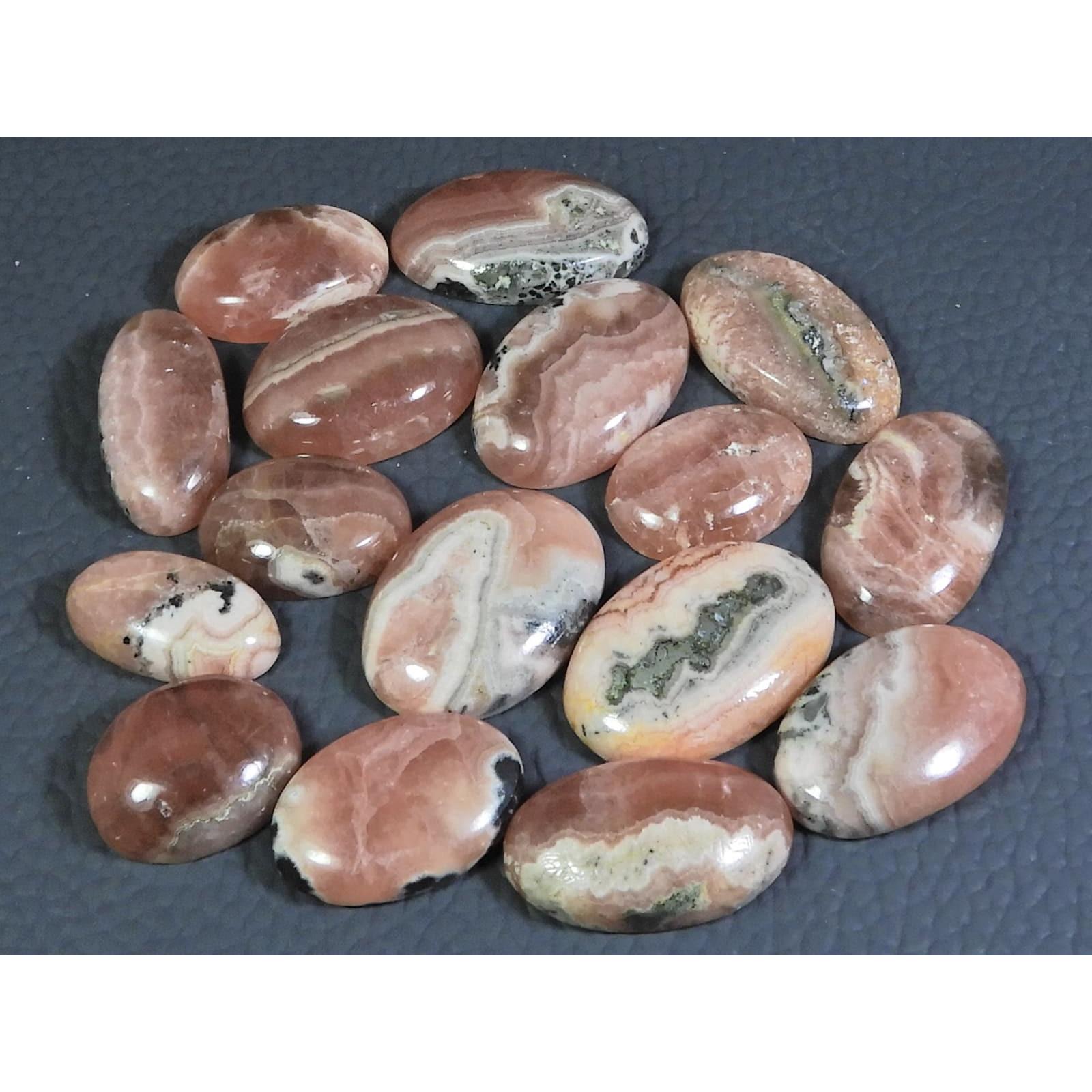 

17-22 мм Натуральный родохрозит Овальный кабошон Свободный драгоценный камень Лот 16 шт 262 карата. C-222