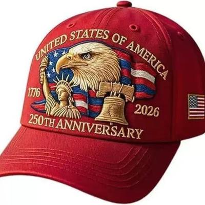 Popular American 250th Anniversary Embroidery Baseball Cap Three-dimensional Embroidery Cap
