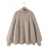 Womens Oversized High Neck Knit Sweater Long Sleeve Loose Fit Winter Casual Comfortable Top