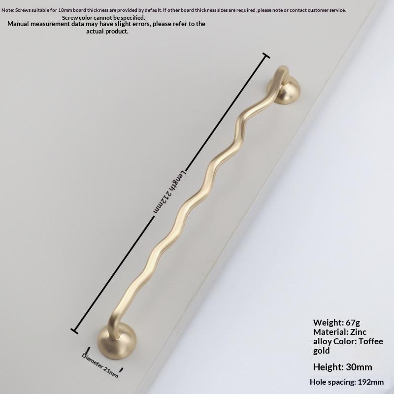 Wavy Rust Resistant Cabinet Door Handles Zinc Alloy Sleek Pulls for Bedroom Wardrobe Cupboard Home Upgrade