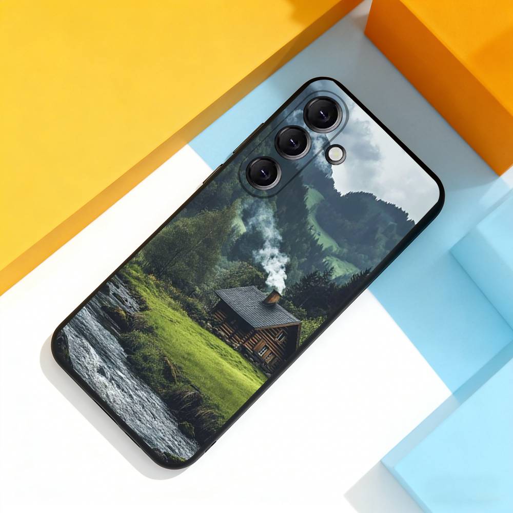 

Forest Art Landscape For Samsung Galaxy A 22,71,53,52,51,72,73,5G,Note,J7,8,9 Phone Case Soft Black Cover Samsung a80