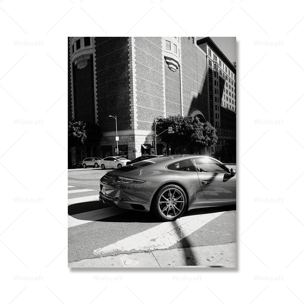 

Hustle мотивационный плакат спортивный автомобиль 911 принты Современная гостиная настенная живопись на холсте черный, белый цвет домашний декор фотографии 21x30cm No Framed