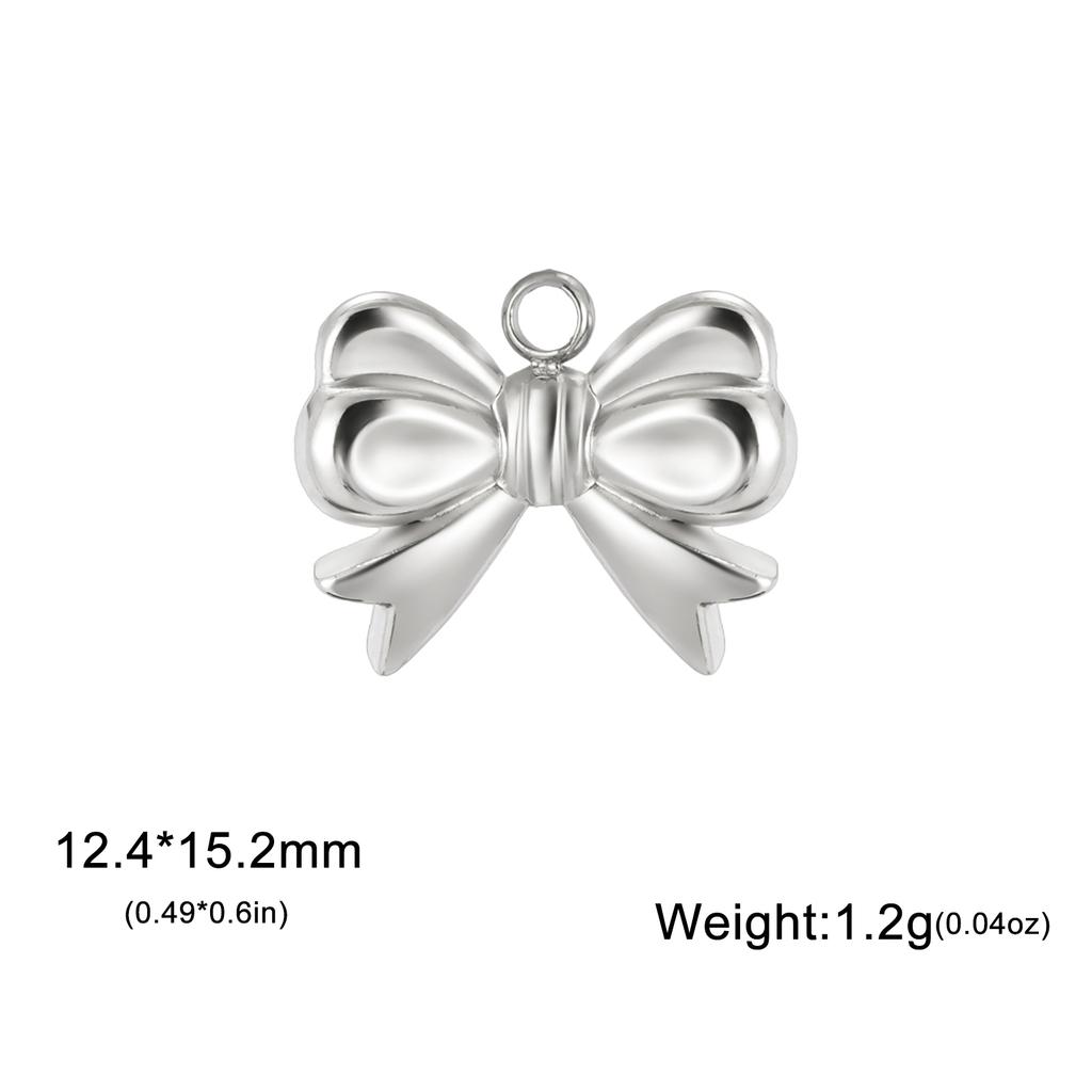 Teamer 3pcs Classic Bowknot Charms for Jewelry Necklace Earrings Making DIY Stainless Steel Gold Color Pendant Wholesale No Rust