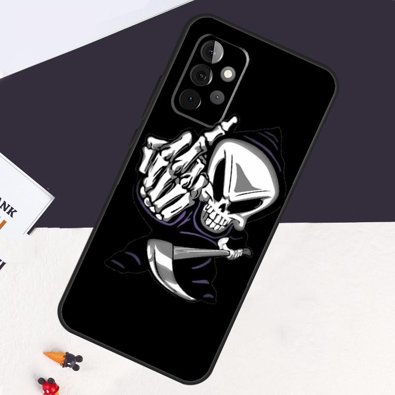 Mittelfinger Skelett Schädel Knochen Hülle Für Samsung Galaxy A13 A35 A15 A55 A53 A33 A36 A56 A26 A16 A22 A32 A52 A54 A34 A05 A06