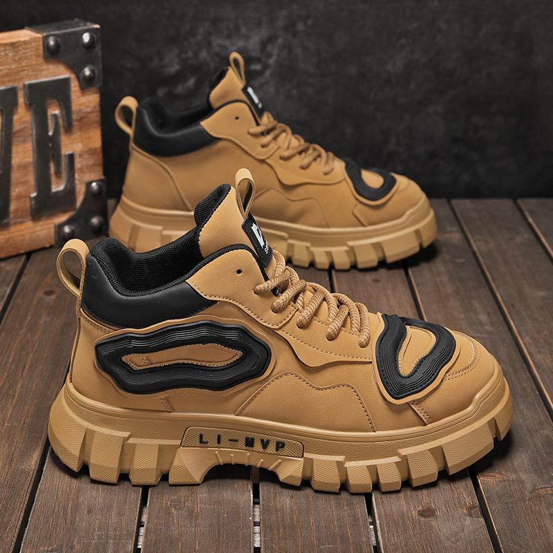 New Fashion Autumn And Winter Men's High Top Martin Boots Students Male Boys Trending Soft Sole Work Shoes Labor Protection Martin Sneakers