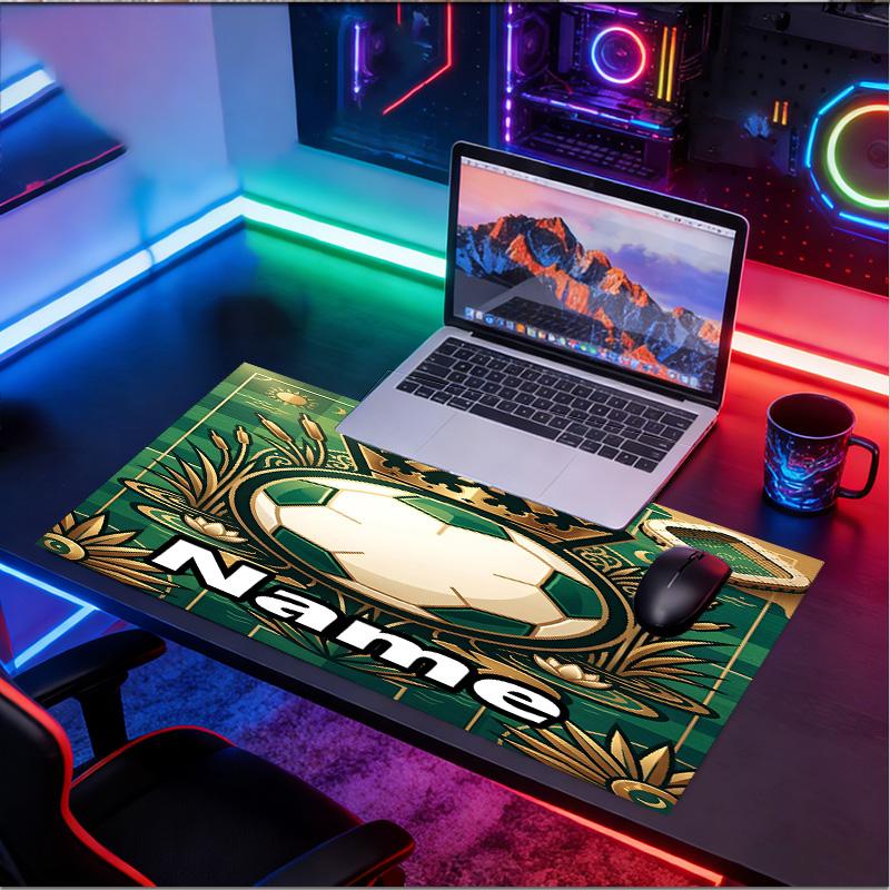 Custom Name Personalized Club Santos Laguna Pattern Mousepad, Laptop PC Desk Mat, Decorative Desk Mat for Home Keyboard Pad Gift