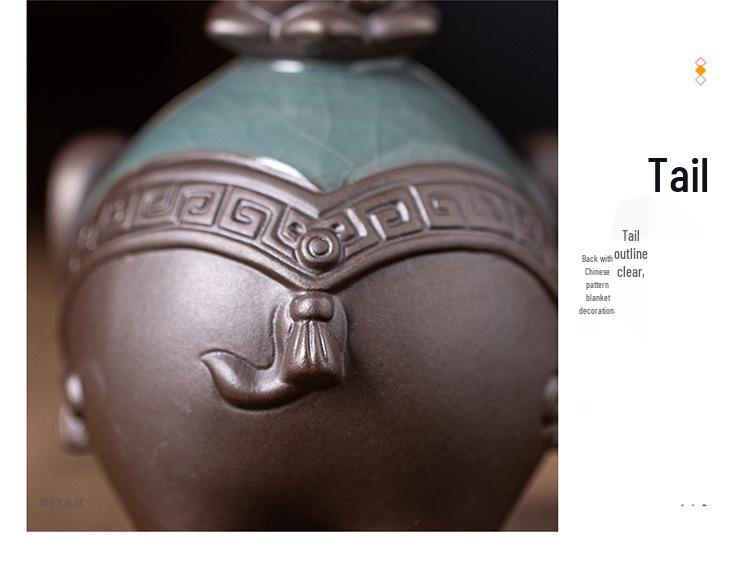 Ceramic Elephant Figurines - Wealth-Bringing Home Decor for Living Room, Wine Cabinet, or Foyer.