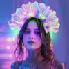 1/2Pcs LED Light-up Headband Adjustable Lightweight Holographic Film Glowing Hairband Men Women Holiday Dance Party Hair Accessories