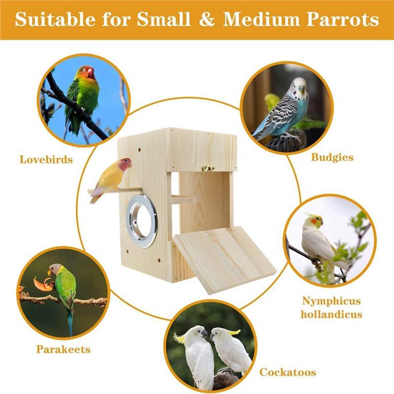Bird Nest Box Wooden Acrylic Transparent For Cockatiel Parakeet Breeding Nest Box Bird Nest House