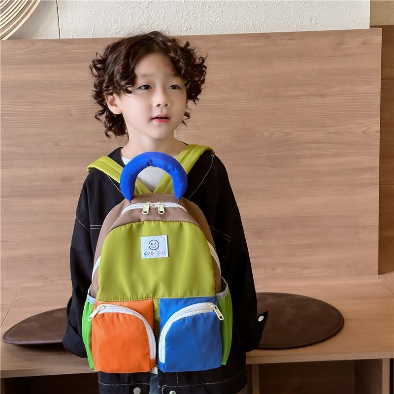 Trendy Lightweight Children's Backpack In Blue Pink And Green For Kindergarten Students