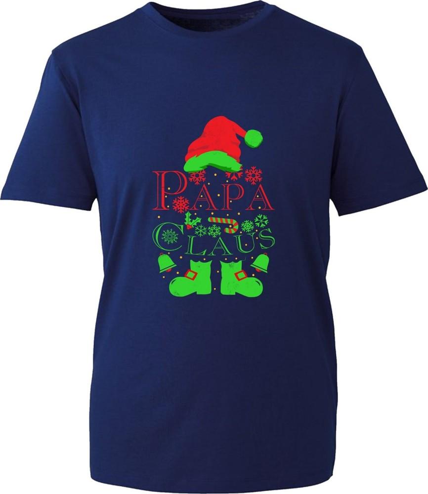 Papa Claus Christmas Tshirt Fathers Day Xmas Daddy Grandpa Santa Spoof Tee Top S