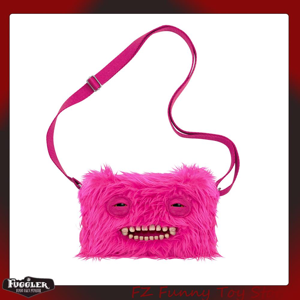Ugly Cute Big Tooth Plush Crossbody Bag Funny Monster Shoulder Purse Birthday Gift with box