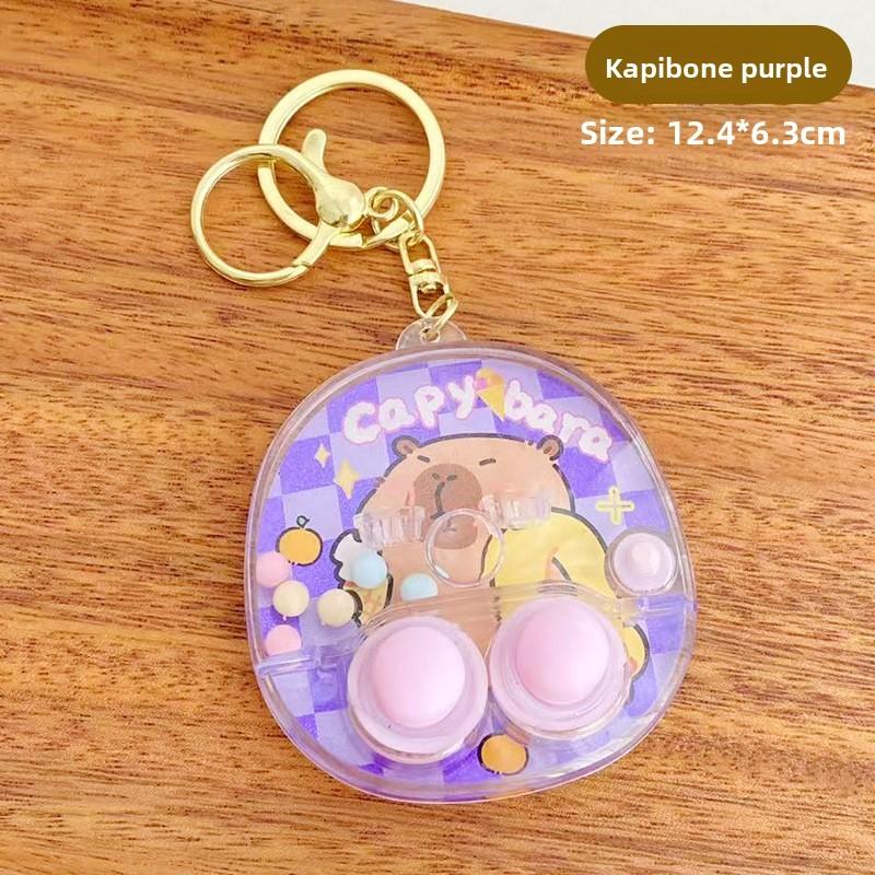 Capybara Cartoon Theme Print Handheld Water Ring Toss Game Console Pendant