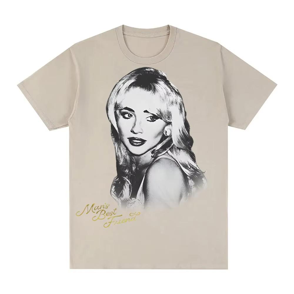 Sabrina Carpenter Retro 90s Style Vintage Poster Print Tshirt 2026 Summer New Unisex Women Luxury Cotton Oversize Tshirt Y2K