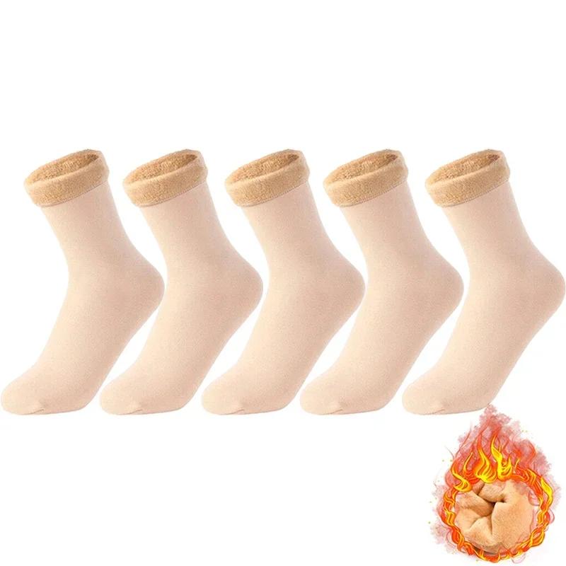1/10pairs Women Winter Thicken Warm Short Socks Thermal Cashmere Wool Socks Nylon Snow Velvet Boots Home Floor  Mujer