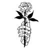 1pc Rose Metal Wall Stickers Hollow Delicate Home Living Room Decor Accessories Fashion Skeleton Hand Ornaments