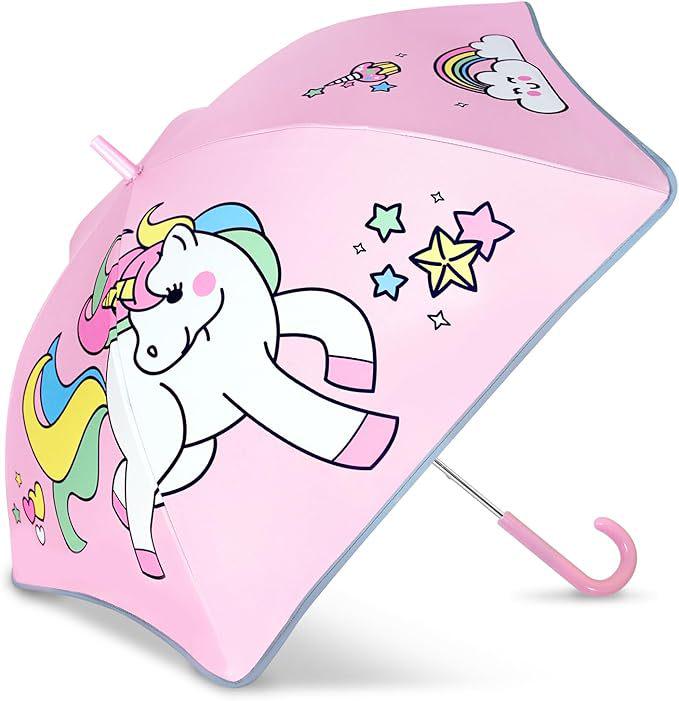 Unicorn Windproof Transparent Children's Rainbow Umbrella