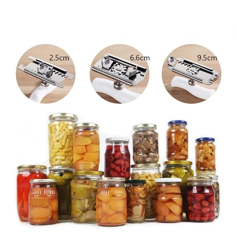 Can Opener Tools Cap Lid Easy Gadget Manual Can Jar Opener Adjustable Stainless Steel Lids Off Bottle Twist 1-3.7 Inches Kitchen
