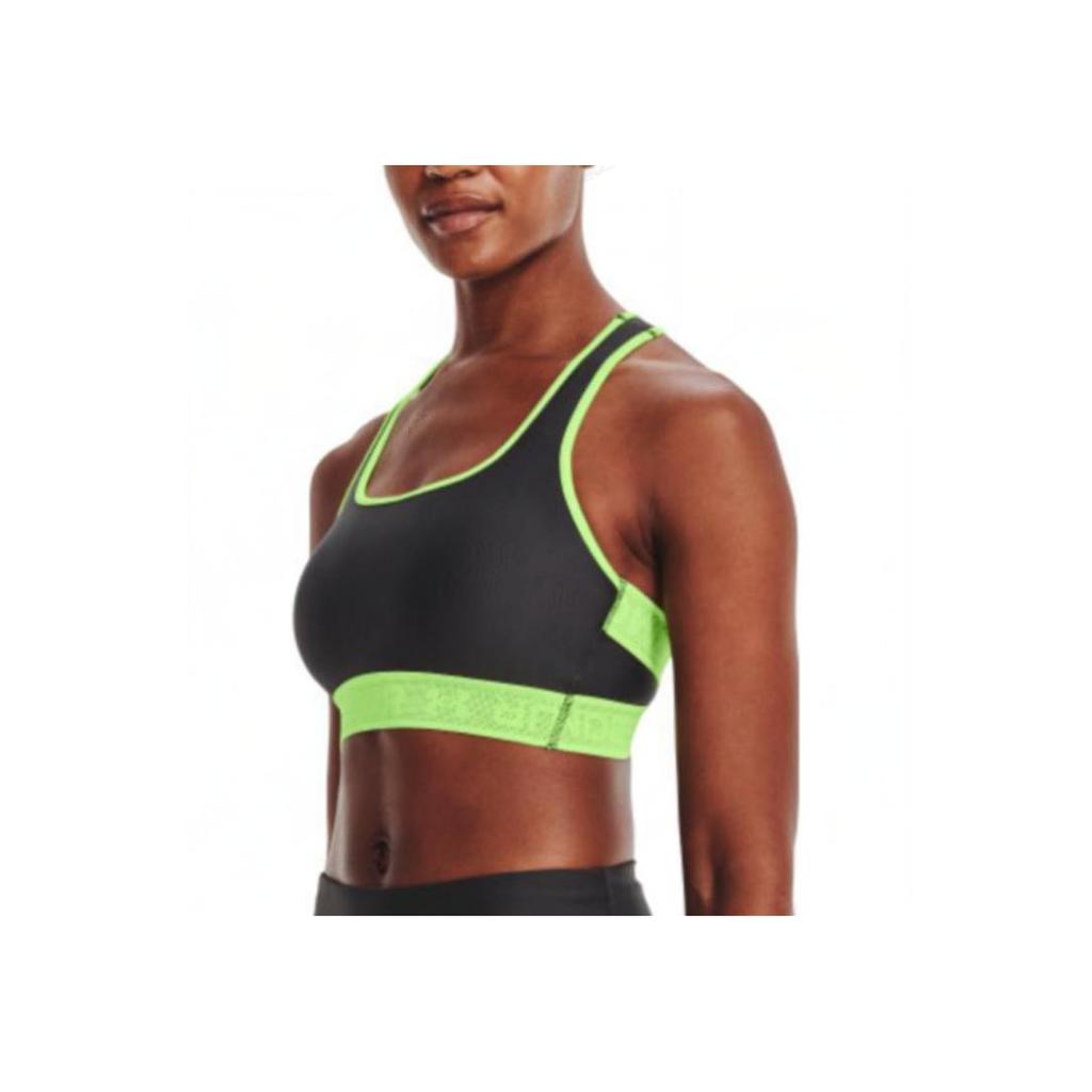 Under Armour Crossback Edge Bright Detail Medium Support Sports Bra Women Underwear Black 1371372-010
