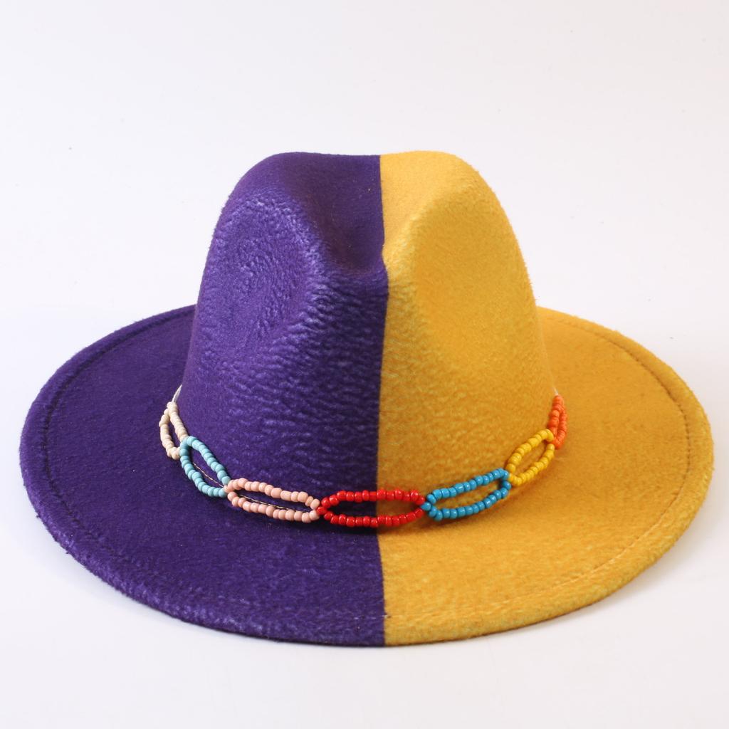 Popular European and American Classic Double-color Wide-brimmed Top Hat Men's and Women's Fashion OL Style Cowboy Hat Jazz Hat