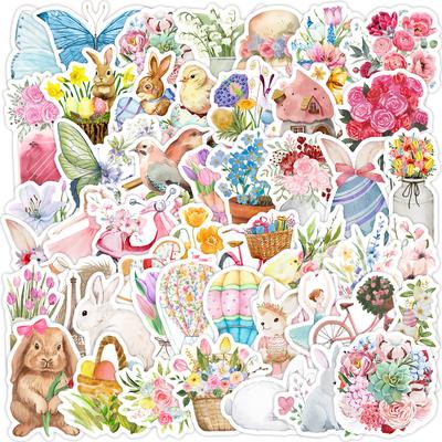 50 New Easter Graffiti Stickers Creative Easter Stickers Water Cup Mobile Phone Waterproof Decorative Stickers