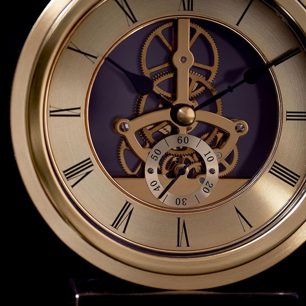 Wm.Widdop Round Skeleton Clock On Base