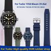 Curea curbă din cauciuc fluorurat de 20 MM pentru Tudor 1958 Biwan 39 cadran M79030N M79018V BB58 Albastru Marin GMT bandă de ceas din cauciuc FKM de înaltă calitate