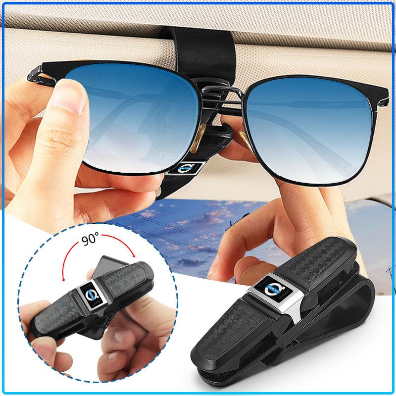 Auto Logo Car Sun Visor Glasses Box Universal Sunglasses Clip Card Ticket For Volvo Xc90 S60 S80 Xc60 Xc70 Xc90 Fh V50 S40 C30