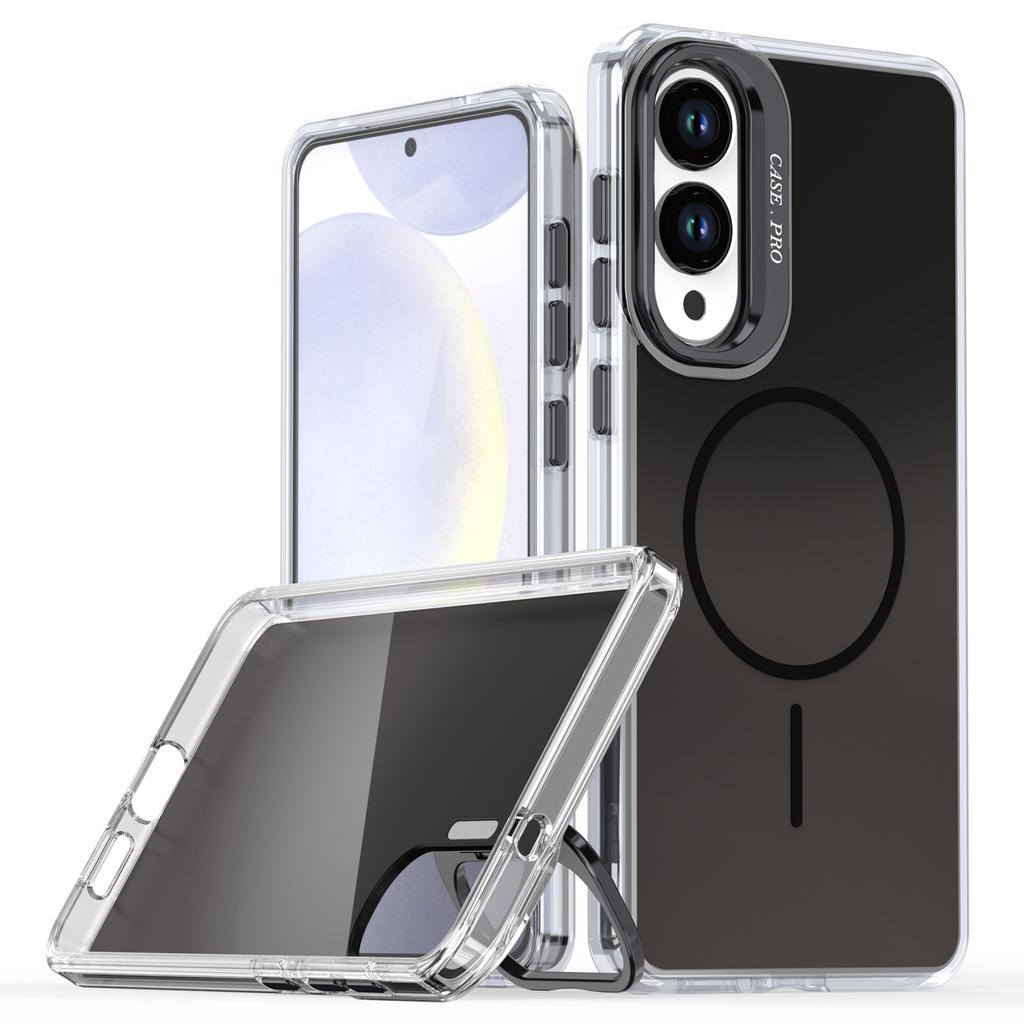 For Samsung Galaxy S25 Edge Case Compatible with MagSafe TPU+Acrylic Gradient Phone Cover with Kickstand