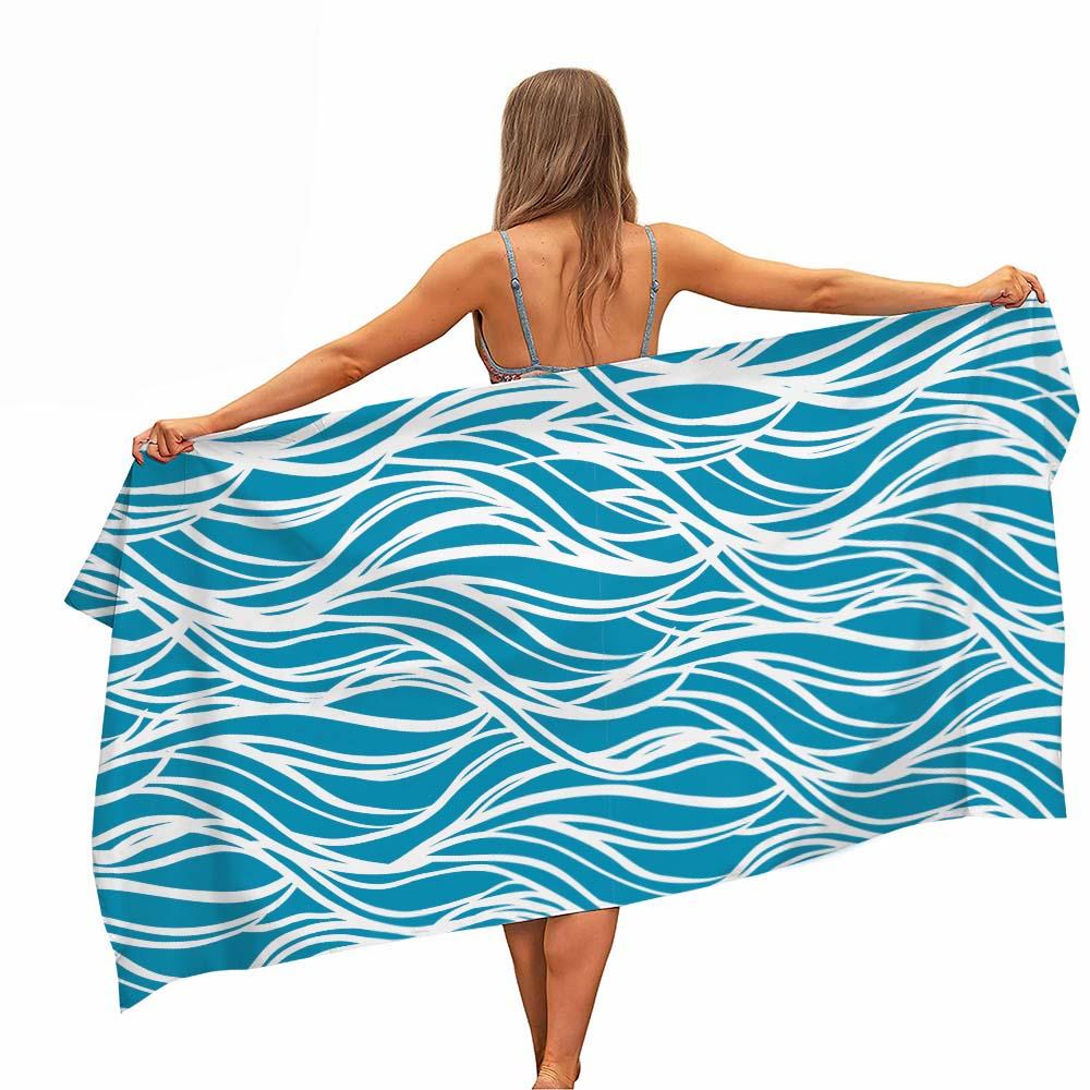 Colourful Japanese Style Waves Microfiber Beach Towel Portable Quick Fast Dry Sand Outdoor Travel Swim Yoga Mat Absorbent Towel