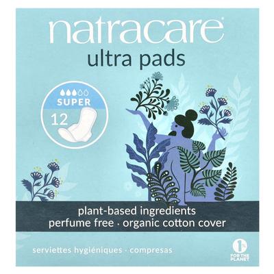 Ultra Pad, Organic Cotton Cover, Super, 12 Packs
