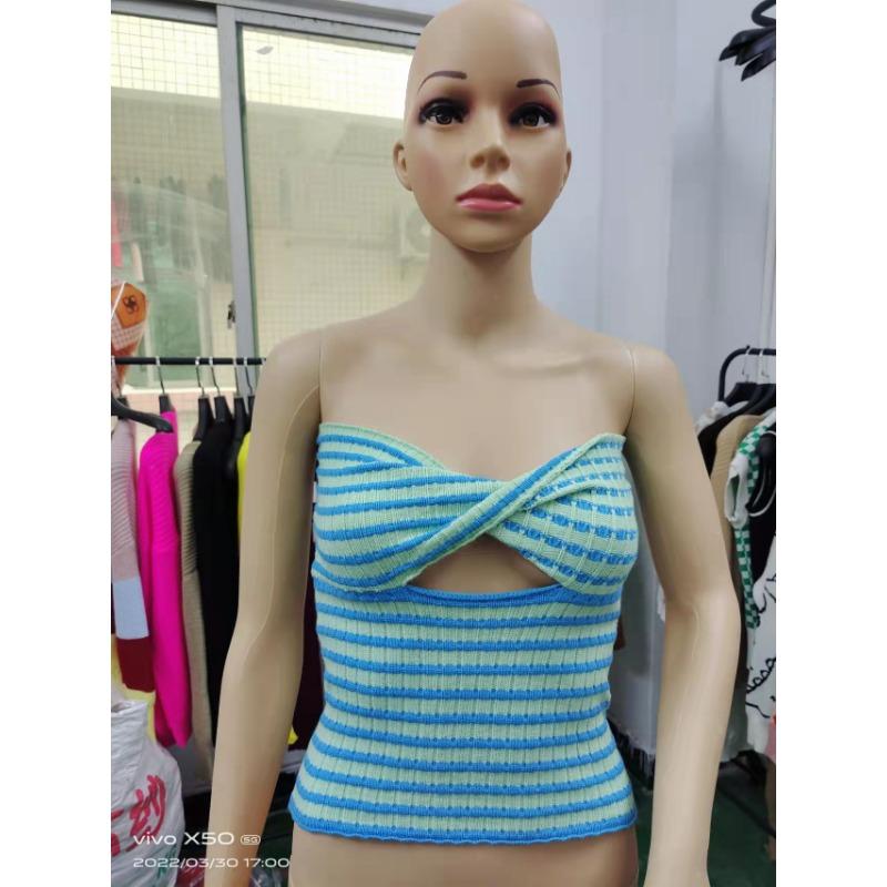 Frühlings- und Sommer-Damenpullover Gestrickte Neckholder-Tops und trägerlose Westen