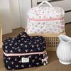 Minimalist Fabric Makeup Bag With Wrinkle Bows For Travel And Daily Use