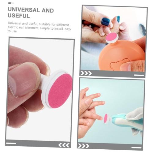 ARTSEWPLY 24-Piece Set of Replacement Grinding Heads for Electric Baby Nail Grinder, Red Plastic & Sandpaper, Kids Nail File Trimmer Replacement Parts