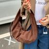 Retro Faux Suede Leopard Saddle Bag Trendy Shoulder Bag Fashion Underarm Bags Females Luxury Handbags and Purses