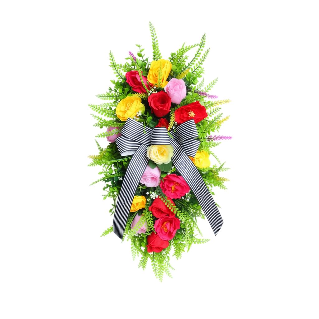Christmas Wreath Door Hanging with LED Lights, Staircase Decoration for Indoor Home Holiday Décor