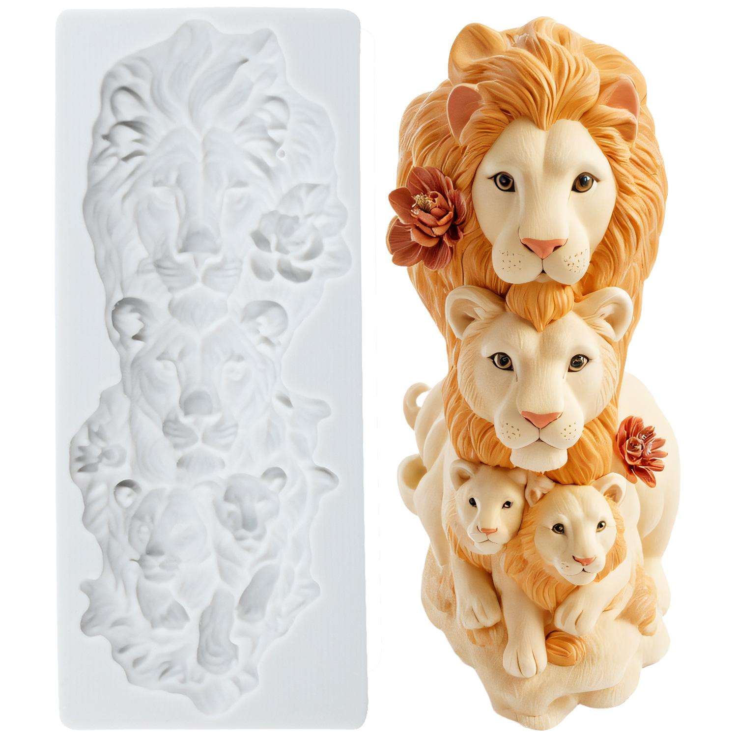 

Силиконовые формы Лев Форма для мастики Голова льва Инструменты для украшения торта Топпер для кекса Конфета Шоколад Паста для лепки серый