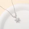 S925 Sterling Silver Ice Crystal Flower Clavicle Pendant Necklace for Women - Luxurious & Versatile