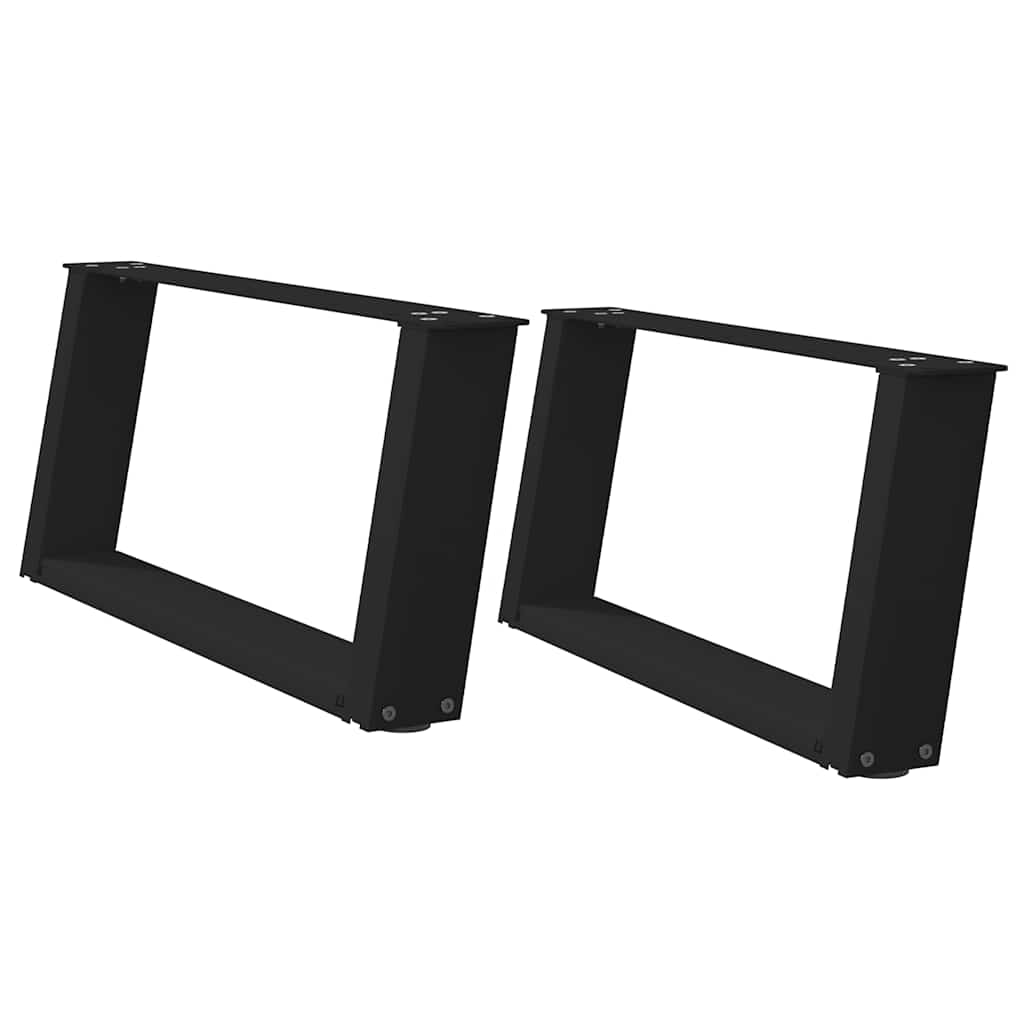 Vidaxl Coffee Table Legs, 2 Pcs, Black, 60X(30-31) Cm, Steel