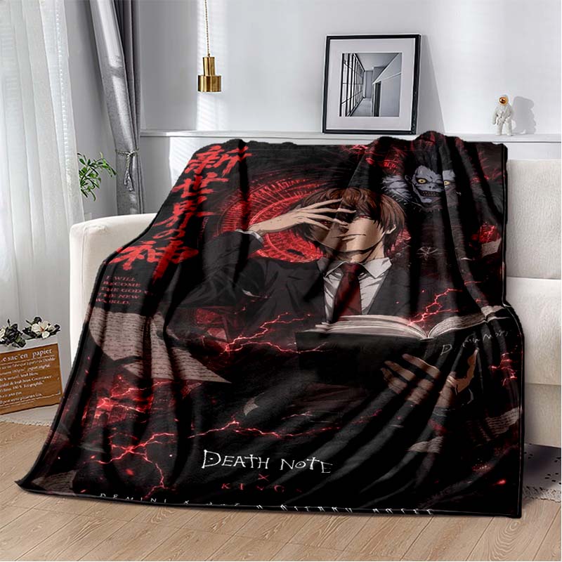 Death Notes Anime Manga Print Flannel Blanket Ultra Soft Warm Throw For Bedroom Living Room Indoor Home Decor Holiday Gift