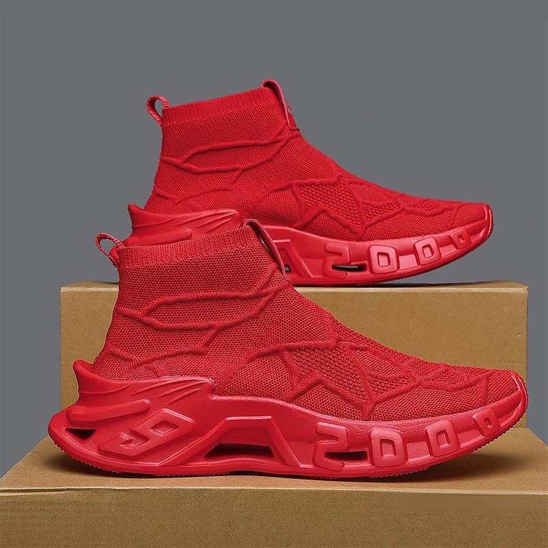 

Мужская спортивная обувь для улицы - Высокие спортивные кроссовки - Новые и модные, Нескользящие и прочные, Sui, Универсальная спортивная обувь 46 небесно-голубой