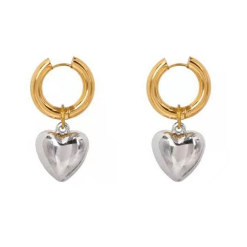 

Заявление Минималистский Золотой Серебряный Цвет Смешанный Твердый Сердце Подвеска Кольца Серьги Уличный Стиль Корейская Мода Ювелирные Изделия Подарок