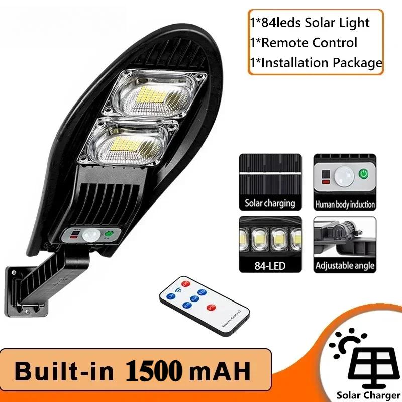 LED Solar Street Light Super Bright Outdoor Waterproof 168LED Lamp Motion Sensor 3 Modes Lighting Remote Control For Garden Gard