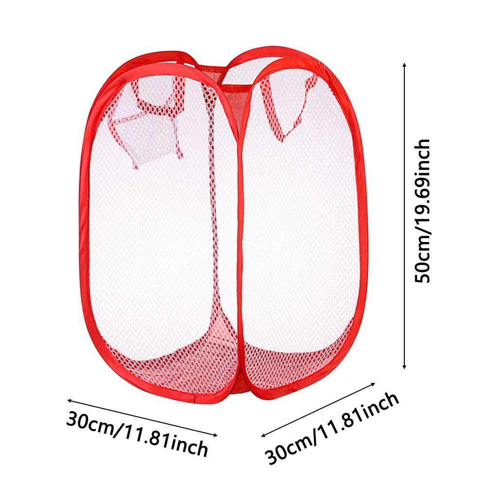 Bin Hamper Foldable Mesh Laundry Basket Kids Toys Sundries Laundry Bag Dirty Sorting Basket