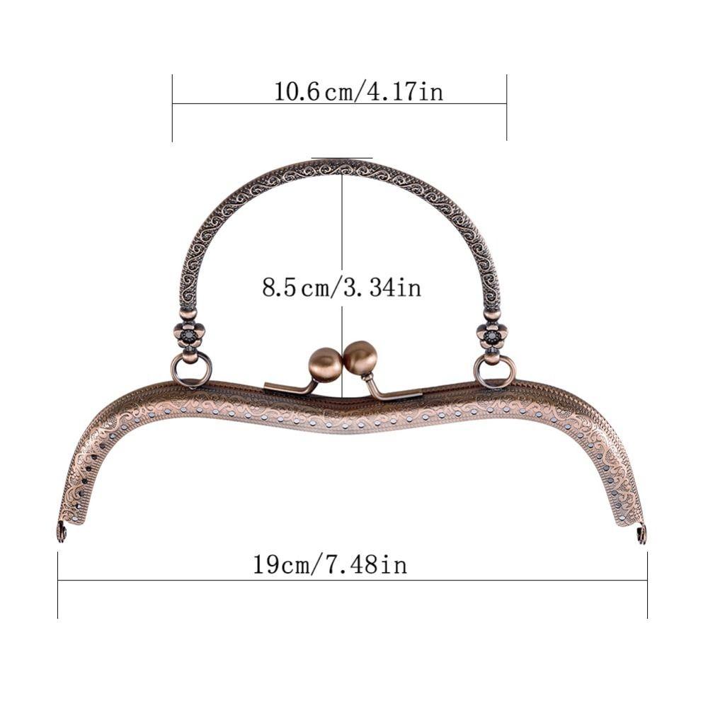 Vintage rám peněženky Kiss spona Kovový rám peněženky Mini bag spony s rukojetí Příslušenství k tašce