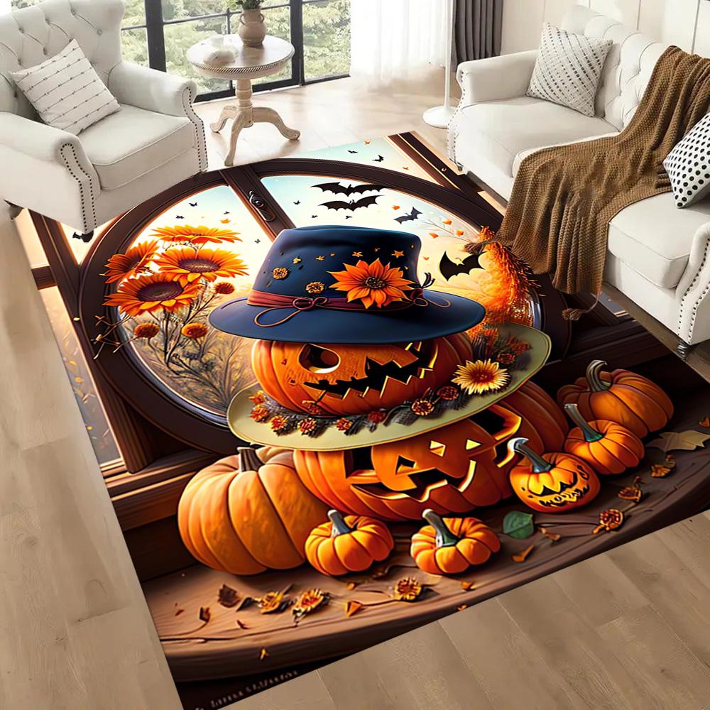 Happy Halloween Night Floor Mats for Living Room, Bedroom and Room Decoration Are Suitable for Gifts.