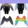 Asas de Anjo Pretas e Brancas Extra Grandes Acessórios de Fantasia Para Celebrações de Halloween e Mardi Gras