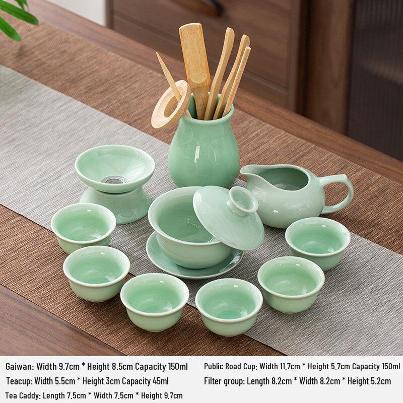 Chinese Celadon Ceramic Kung Fu Tea Set