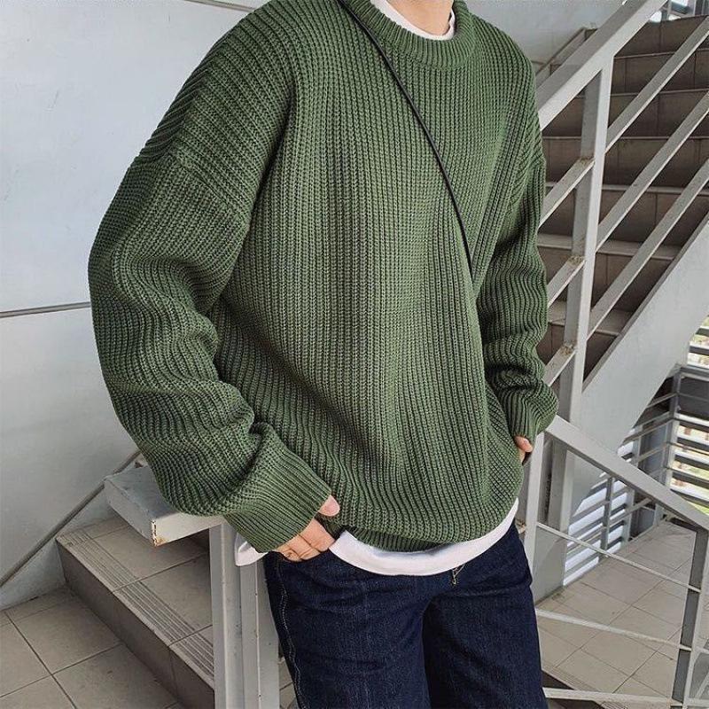 Maglione Trendy da Uomo a Blocchi di Colore a Righe con Girocollo - Maglieria Casual Autunno/Inverno 2023