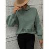 Autumn and winter new solid color sweater turtleneck pullover loose European and American women's clothing solid color turtleneck sweater